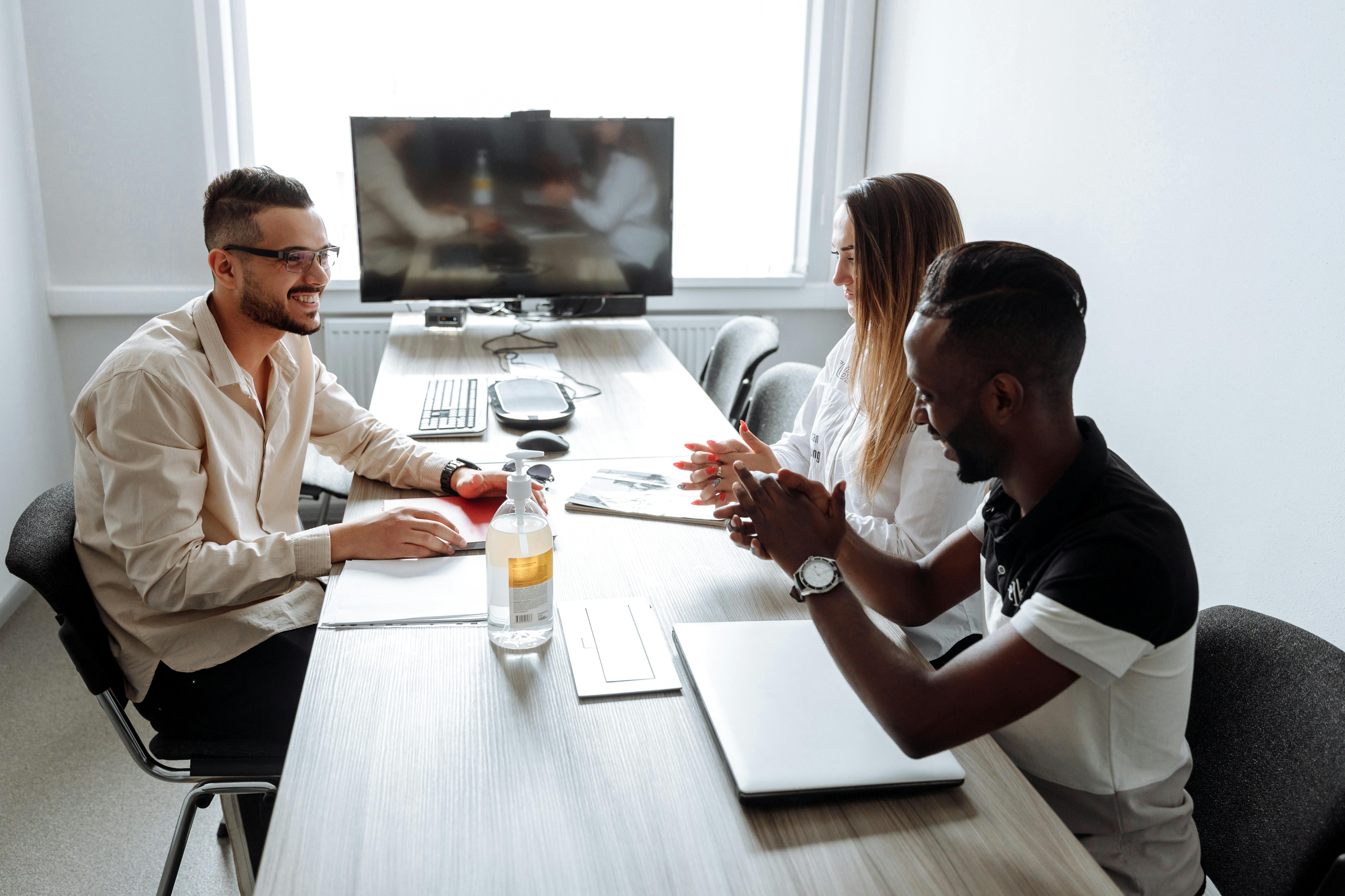 Modern boardroom with conference table